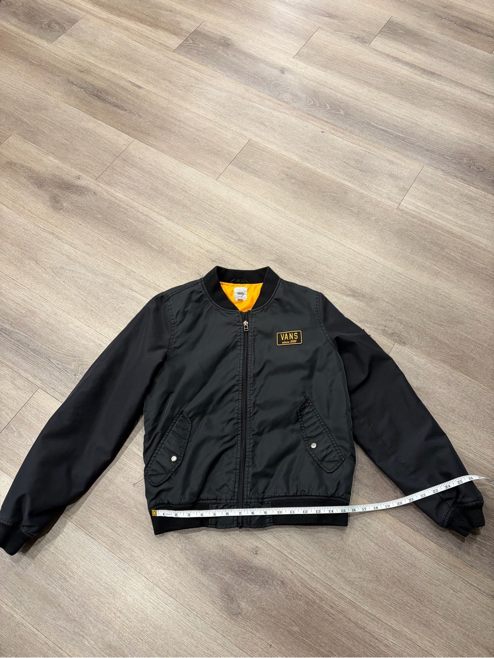 Vans Black Bomber Jacket with Yellow Lining